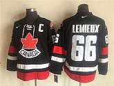Team Canada Olympic #66 Lemieux Black Nike Stitched NHL Jersey